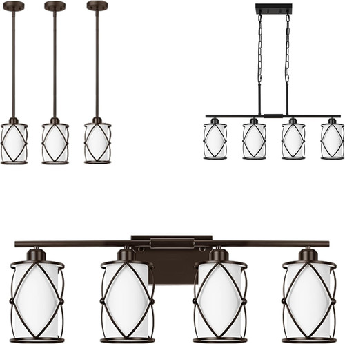 Oil rubbed bronze - oil, 4-light